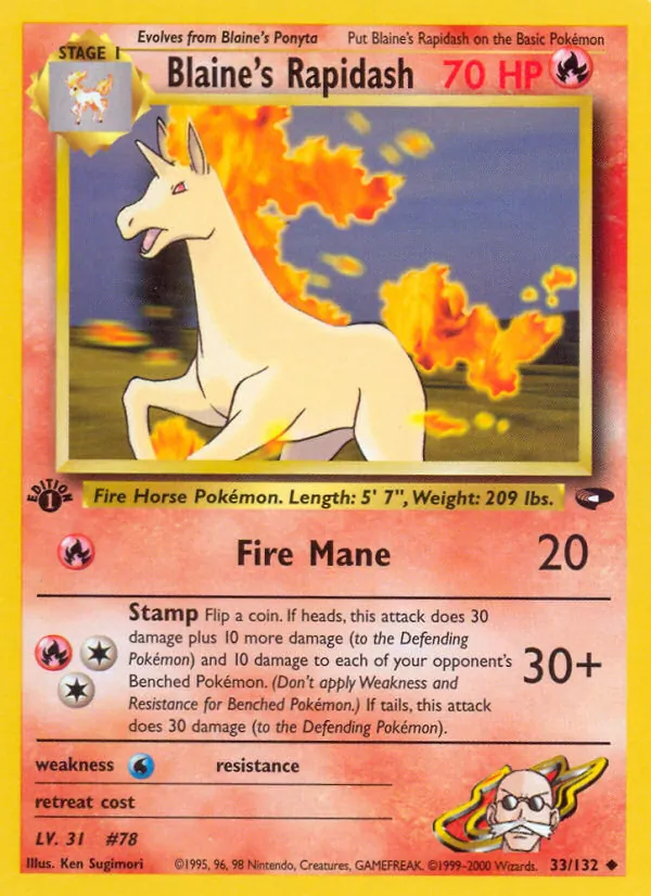 Blaine's Rapidash, Gym Booster 2: Challenge from the Darkness