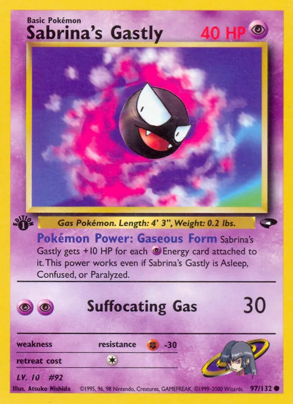 Sabrina's Gastly, Gym Booster 2: Challenge from the Darkness